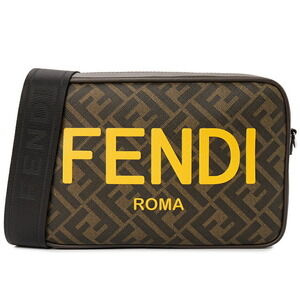 FENDI Zucca Roma Camera Bag Shoulder Bag Brown